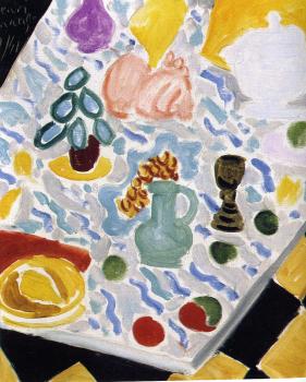 Henri Emile Benoit Matisse : still life with green marble table